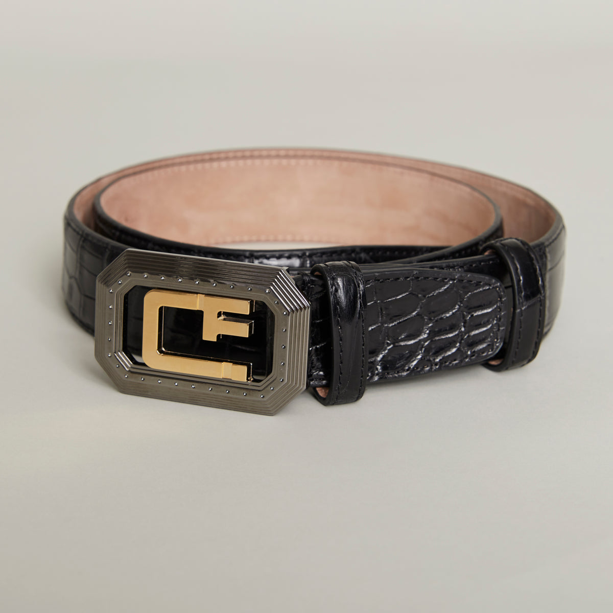 Buy Croco Mens Skinny Belt 25 mm - Capo Pelle - Free Shipping